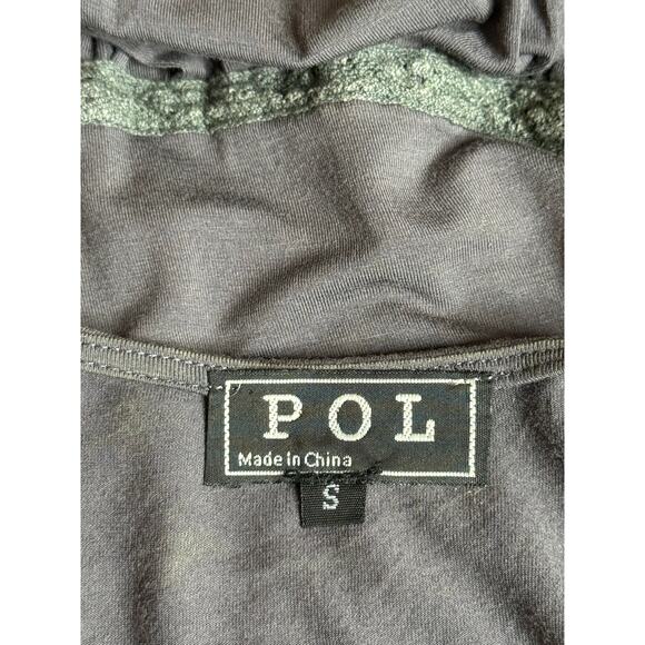 Pol Gray Embroidered 3/4 Sleeve Top S - Picture 4 of 5